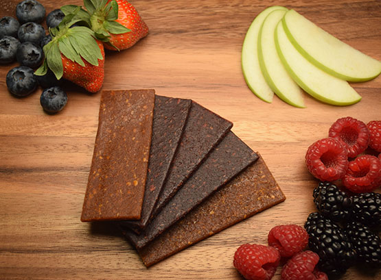 cold pressed fruit bars and strips
